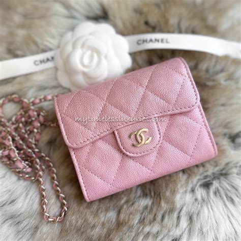 chanel iridescent pink card holder|real chanel card holder.